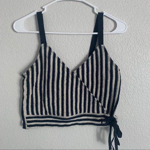 Madewell Finale tank top in stripe crop top XS G5538 - Picture 2 of 10